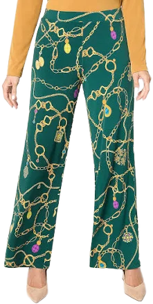 Susan Graver Regular Printed Liquid Knit PullOn Wide Leg Pants