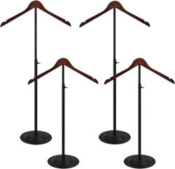 Adjustable T-Shirt Display Stand, 4 Pcs Stylish & Sturdy Clothing Rack for Retail Vendor Portable Metal Hanger, Perfect for Shirts, Jackets, Dresses, Ideal for Trade Shows & Retail Stores Pack of 4 Black