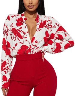 Fashion Nova Women's Floral Emotions Top