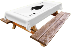 Ambesonne Ace of Spades Outdoor Tablecloth, Simplistic Composition with Casino Style Gambling Themed Print, Decorative Washable Picnic Table Cloth, 58" X 120", Charcoal Grey and White 120" x 58" (Rectangular)