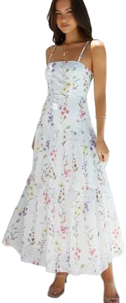 Luminous Field Floral Maxi Dress