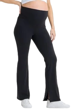 Ingrid & Isabel Maternity High-Rise Over Belly Slit Flare Leggings