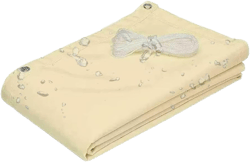 Balcony Privacy Screen, Shade Cloth Privacy Protection Garden Anti-UV Weather Resistance Outdoor Screen with Metal Holes (Color : Beige, Size : 0.9x7m) (Beige 1x7m)