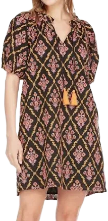 Peasant Dress with Ethnic Embroidery