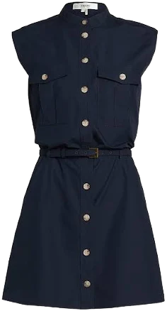 FRAME Women's Safari Cap Sleeve Cotton Mini Dress