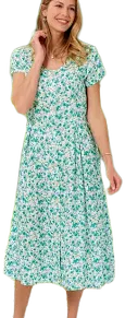 Vermont Country Store Women's Floral Pastel Midi Dress