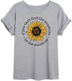 Hybrid Apparel Juniors Oversized Sunshine Graphic Tee