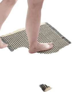 Deconovo Waffle Bath Mat – Ultra Absorbent, Non-Slip, Quick-Dry, Machine Washable, Stylish & Durable Bathroom Rug, Dark Grey & Yellow, 20x47 Inch