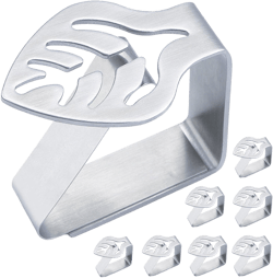 Tablecloth Clips for Outdoor Dining Table 8 pcs Picnic Tables Clips Thickened Strong Stainless Steel,Table Cloth Clips Holders Ideal for Outdoor and Indoor,Home,Kitchen,Restaurant,Party(Leaf)