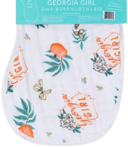 Georgia Girl Soft & Absorbent Baby Burp Cloth & Bib Combo
