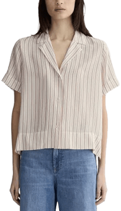 Everlane Women's Washable Silk Notch Shirt