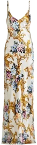 L'AGENCE Women's Serita V-Neck Bias-Cut Silk Maxi Dress