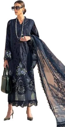3 Piece Unstitched Embroidered Lawn Suit