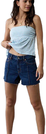 AE Strigid Women's Super High-Waisted Relaxed Denim Shorts