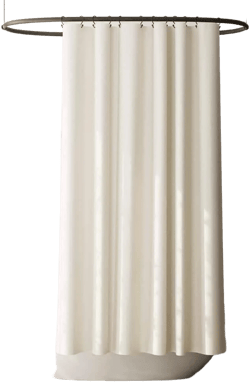 Zenna Home Recycled Cotton Waterproof Fabric Shower Curtain Liner w/ Anti-Draft Clips