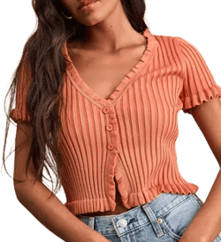 Lulus Ribbed Ruffled Sweater Top
