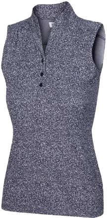 Greg Norman Women's Sleeveless Heathered Dot Golf Polo
