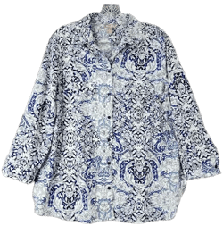 White Stag Women's Floral Long Sleeve Button Up Blouse