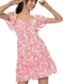 Francesca's Ruffled Floral Mini Dress