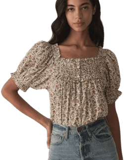 DÔEN Women's Farley Floral Peasant Top