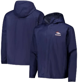 Dunbrooke Men's Denver Broncos Tropic Waterproof Packable Full-Zip Hoodie