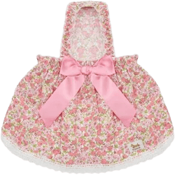Dog Floral Satin Bow Dress