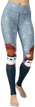 FIERCEPULSE Cozy Cute Bear Yoga Leggings