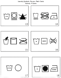 Laundry/Garment/Textiles Care Symbols Review Game & Flash Cards