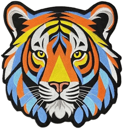 Vibrant Colors Tiger Face Embroidery Patch