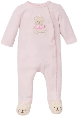 Little Me Baby Girls Sweet Bear Footie