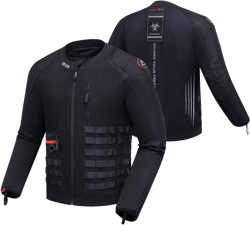 IRON JIA'S Motorcycle Jacket with CE Armor, Tight-Fit Summer Mesh Breathable Motorcycle Shirt, Motorbike Riding Protective Gear Black L Large Black