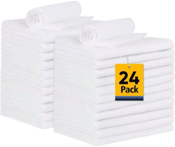 Microfiber Cleaning Cloth 24 Pack Soft Towel For Cars Bulk Shop Towels Absorbent Car Wash Rags For Automotive Bar Mechanic Restaurant Garage Housekeeping 11.5"X 11.5" White4s1d21kd2