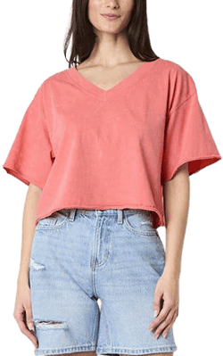 Arizona Women's Oversized Juniors V-Neck Graphic T-Shirt