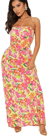 Fashion Nova Jolene Sleeveless Ruffle Cotton Blend Maxi Dress