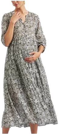 Ripe Maternity Ezra Tiered Cotton Maternity Dress