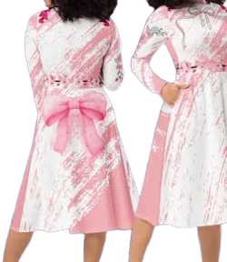Coquette Watercolor Cherry Blossom Midi Dress