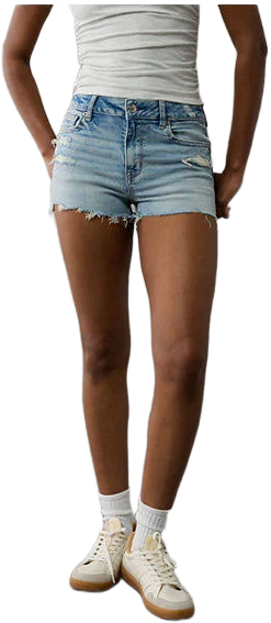 AE Next Level Women's High-Waisted Ripped Denim Shorts