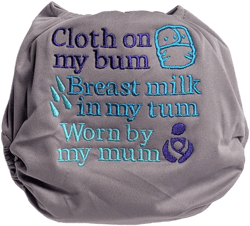 Cloth On My Bum Embroidered Cloth Diaper - Natural Parenting All In One - Cloth Nappy - Embroidered Bloomers - Pocket Diaper - Diaper Cover