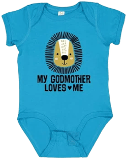 Inktastic My Godmother Loves Me Godson Lion Baby Bodysuit