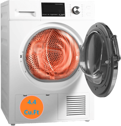 4.4 Cu.Ft Ventless Heat Pump Clothes Dryer, 24" Compact 120/240V Electric Front Load Drying Machine, Stackable for Small Spaces, Apartment, White