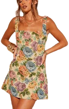 Bodycon Floral Twill Dress