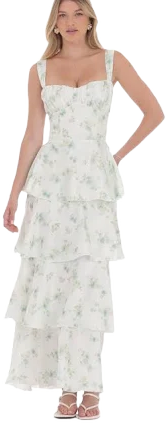 Floral Ruffle Maxi Dress