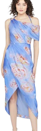 Yannah Women's Ruched Satin High-Low Cocktail Dress