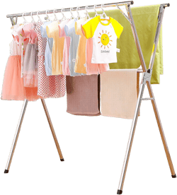 funest Drying Rack Clothing, 79 Inches Adjustble & Foldable Laundry Drying Rack, Heavy Duty Stainless Steel Clothes Drying Rack with 20 Hooks, 12 Clips, Suitable for Indoor, Outdoor and Balcony