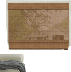 Letau Wood Cordless Roman Shades Blinds, Bamboo Light Filtering Window Blinds for Indoor Home, Kitchen, Office, Pattern 4 Pattern 4 - Indoor