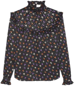 Saint Laurent Women's Floral Lamé Blouse