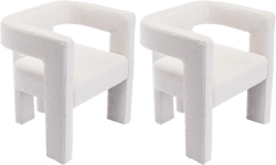 GNIXUU Modern Dining Chairs Set of 2, Upholstered Barrel Accent Chair, Comfy Side Chair Lounge Armchair for Kitchen, Living Room, Reception, Beige