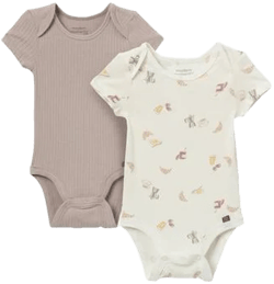 Modern Moments by Gerber Baby Neutral Super Soft Short Sleeve Bodysuits (2-Pack)