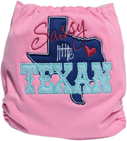 Sassy Little Texan Cloth Diaper - Embroidered Texas WAHM Cloth Diaper - Embroidered Diaper Cover - Custom Pocket Diaper - Custom Bloomers