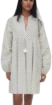 H&M Ladies Cotton Tie-Detail Dress